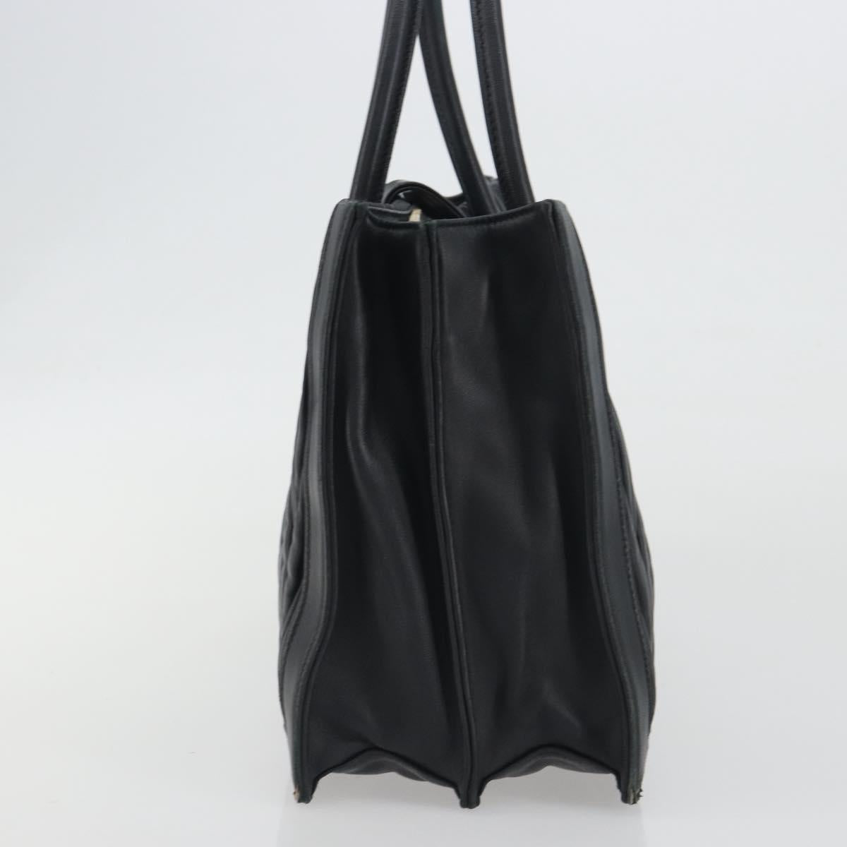 Miu Miu Matelasse Hand Bag Leather Black Gold Auth bs36292