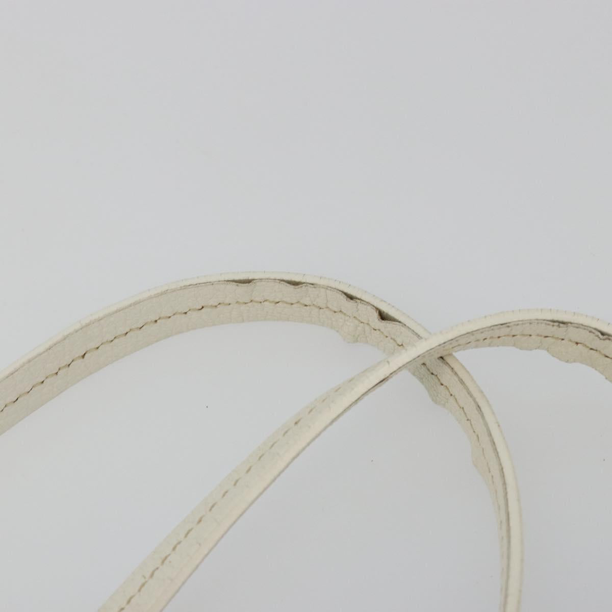 Miu Miu Tote Bag Leather White Silver Auth bs36295A