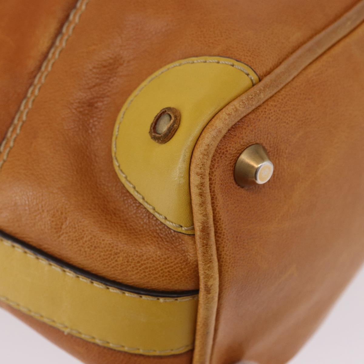 Chloe Hand Bag Leather Beige Gold Silver Auth bs36296A