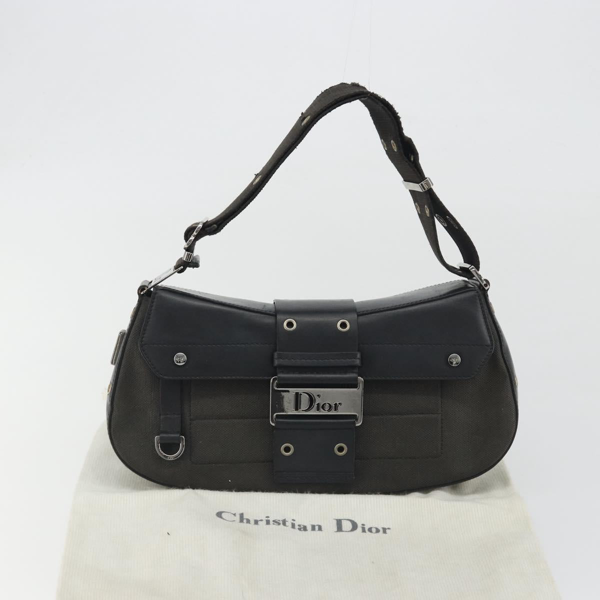 Christian Dior Street Chic Shoulder Bag Green Silver Auth bs36302A