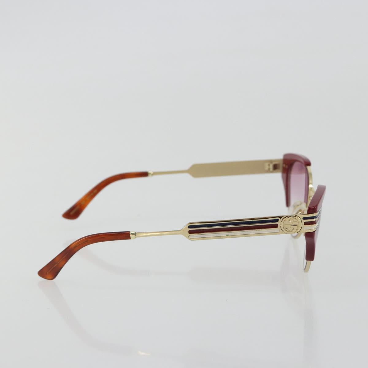 GUCCI Sunglasses Metal Red Gold Auth bs36303V