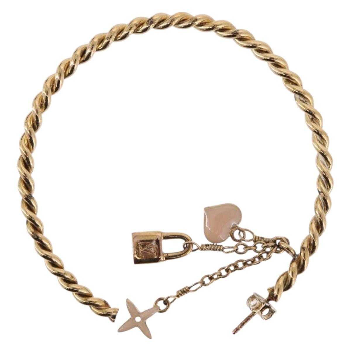 LOUIS VUITTON Creole Sweet Monogram Hoop Pierce Metal M65481 LV Auth bs36304