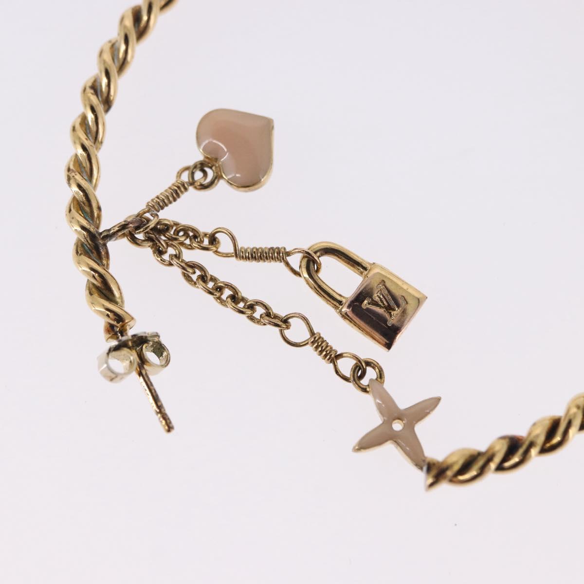 LOUIS VUITTON Creole Sweet Monogram Hoop Pierce Metal M65481 LV Auth bs36304