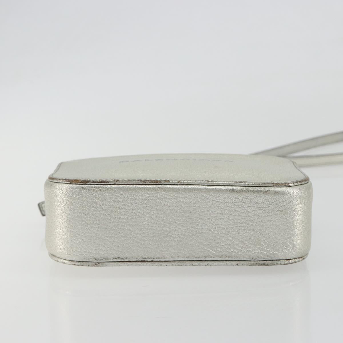 BALENCIAGA Camera Bag XS Every Day Bag Leather Silver 552372 Auth bs36305