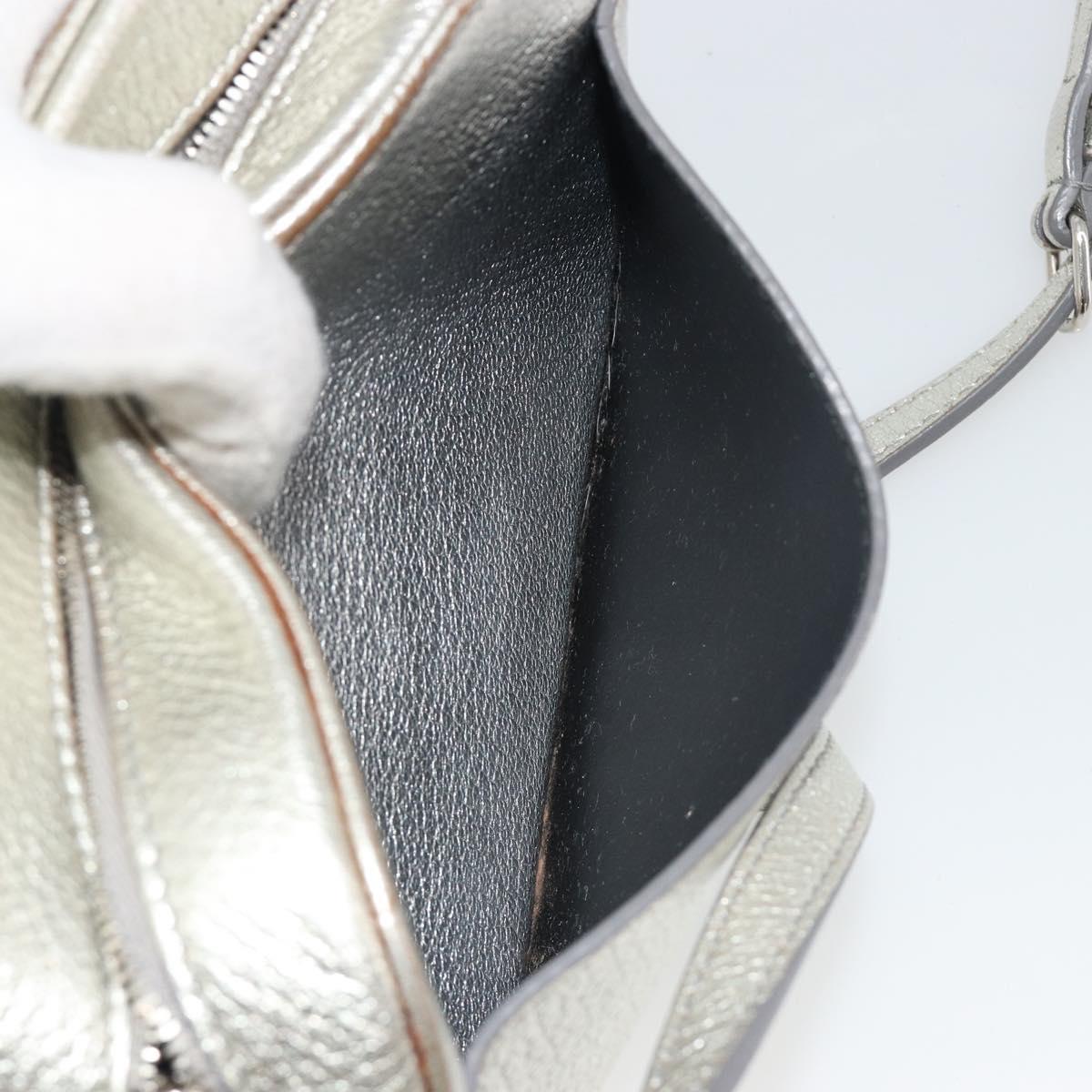 BALENCIAGA Camera Bag XS Every Day Bag Leather Silver 552372 Auth bs36305