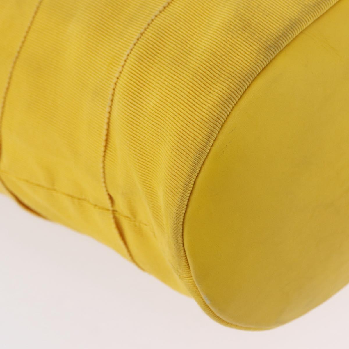 Salvatore Ferragamo Chain Shoulder Bag Canvas Yellow Gold Auth bs36309