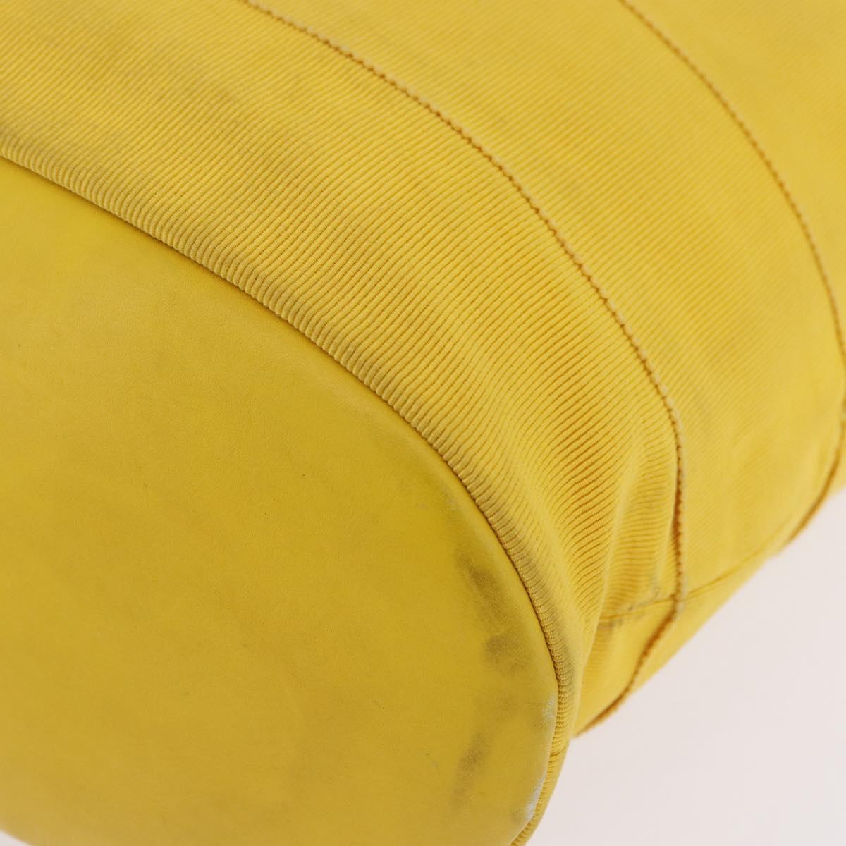 Salvatore Ferragamo Chain Shoulder Bag Canvas Yellow Gold Auth bs36309