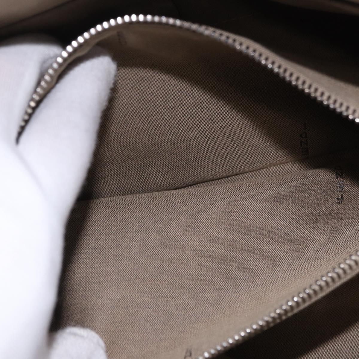 FENDI Shoulder Bag Leather White Silver Auth bs36311A