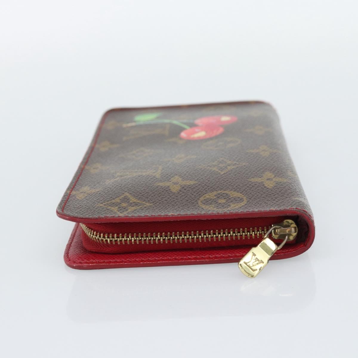 LOUIS VUITTON Monogram Cherry Porte Monnaie Zip Wallet M95006 LV Auth bs36316A