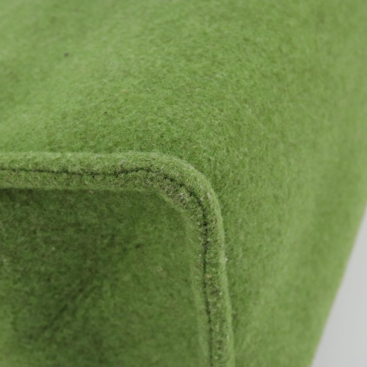 FENDI Tote Bag Wool Green Auth bs36321A