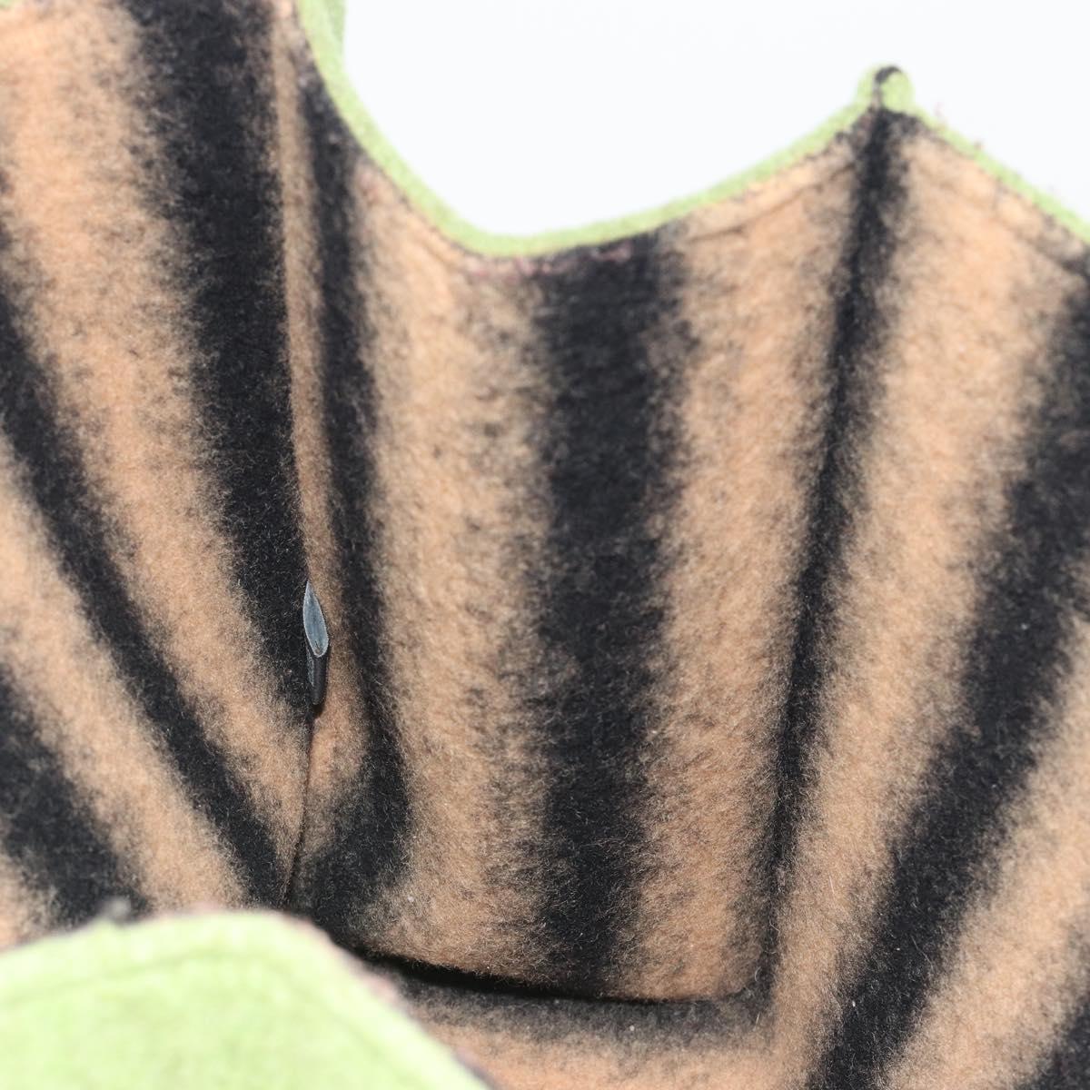 FENDI Tote Bag Wool Green Auth bs36321A