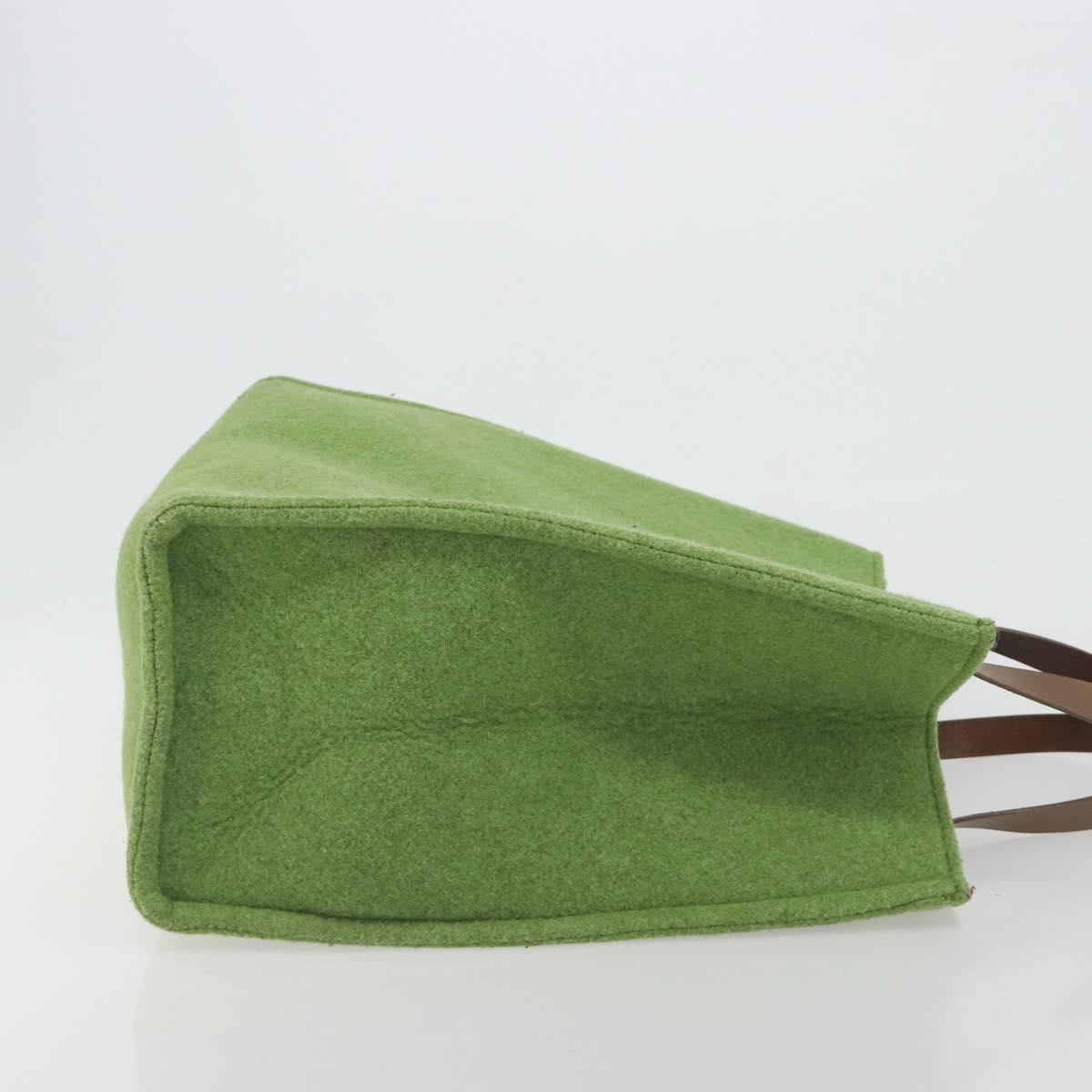 FENDI Tote Bag Wool Green Auth bs36321A