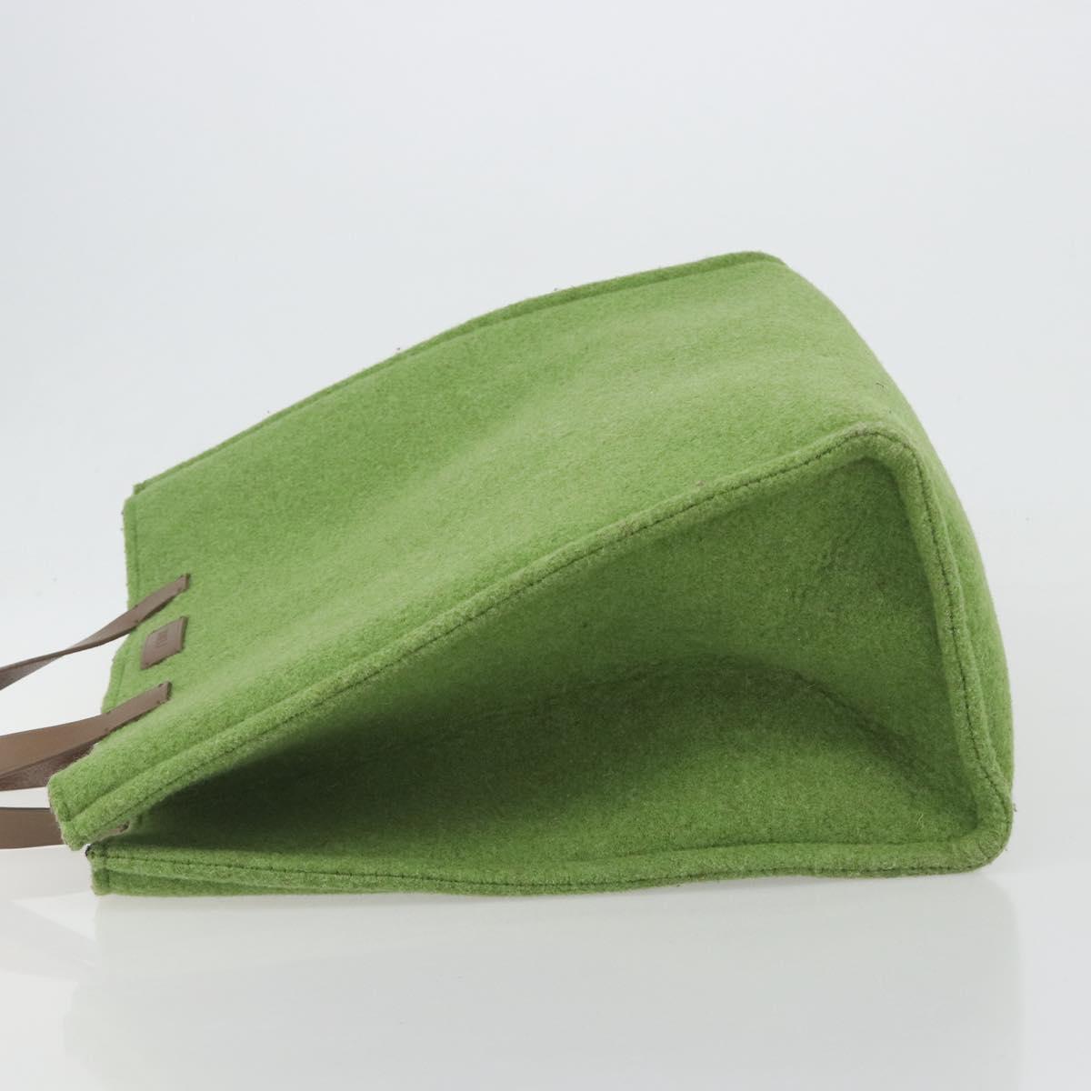FENDI Tote Bag Wool Green Auth bs36321A