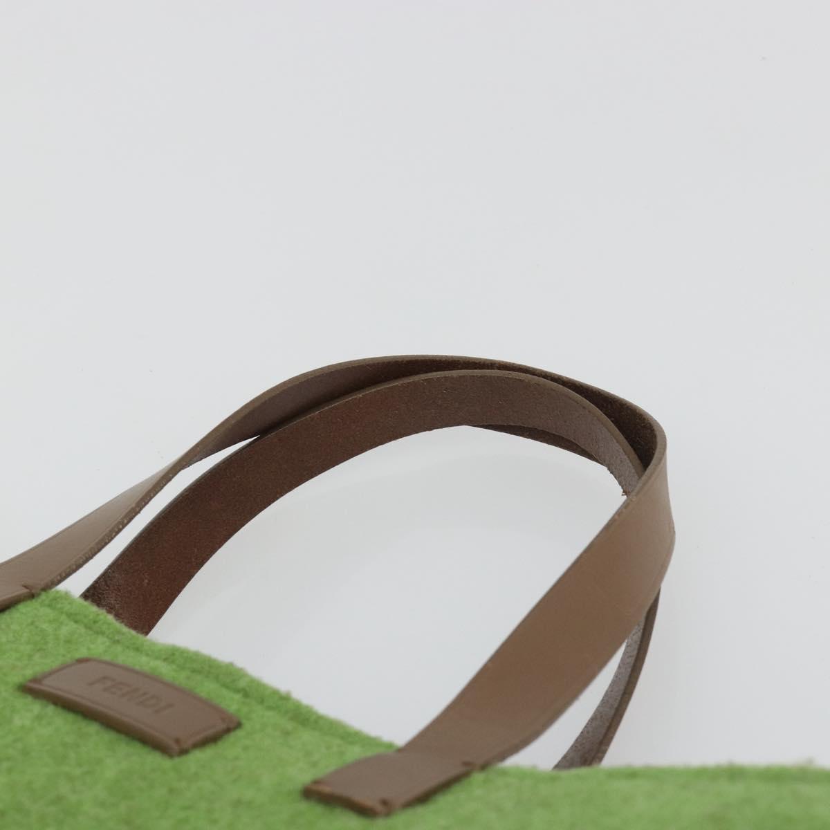FENDI Tote Bag Wool Green Auth bs36321A
