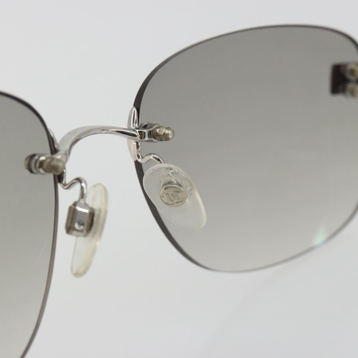 CHANEL Sunglasses Metal Silver CC Auth bs36324V