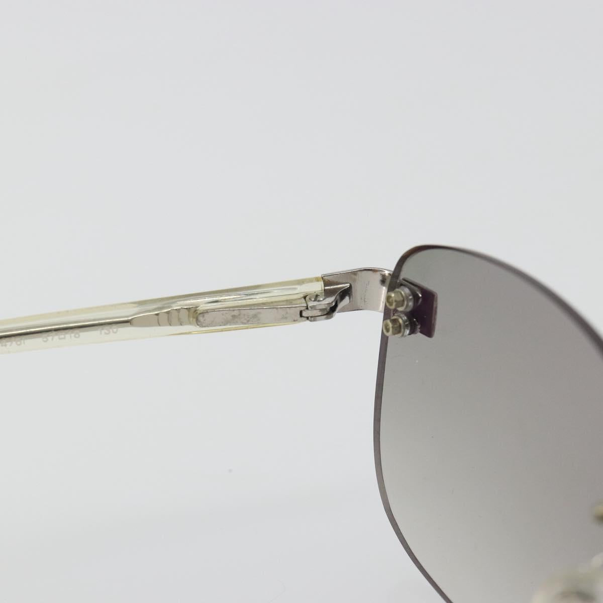 CHANEL Sunglasses Metal Silver CC Auth bs36324V
