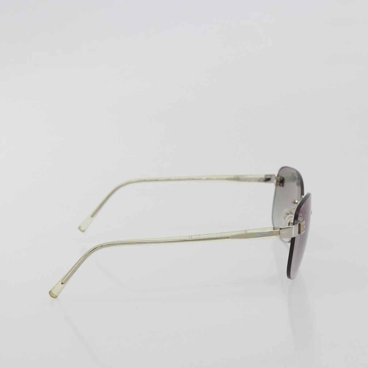 CHANEL Sunglasses Metal Silver CC Auth bs36324V