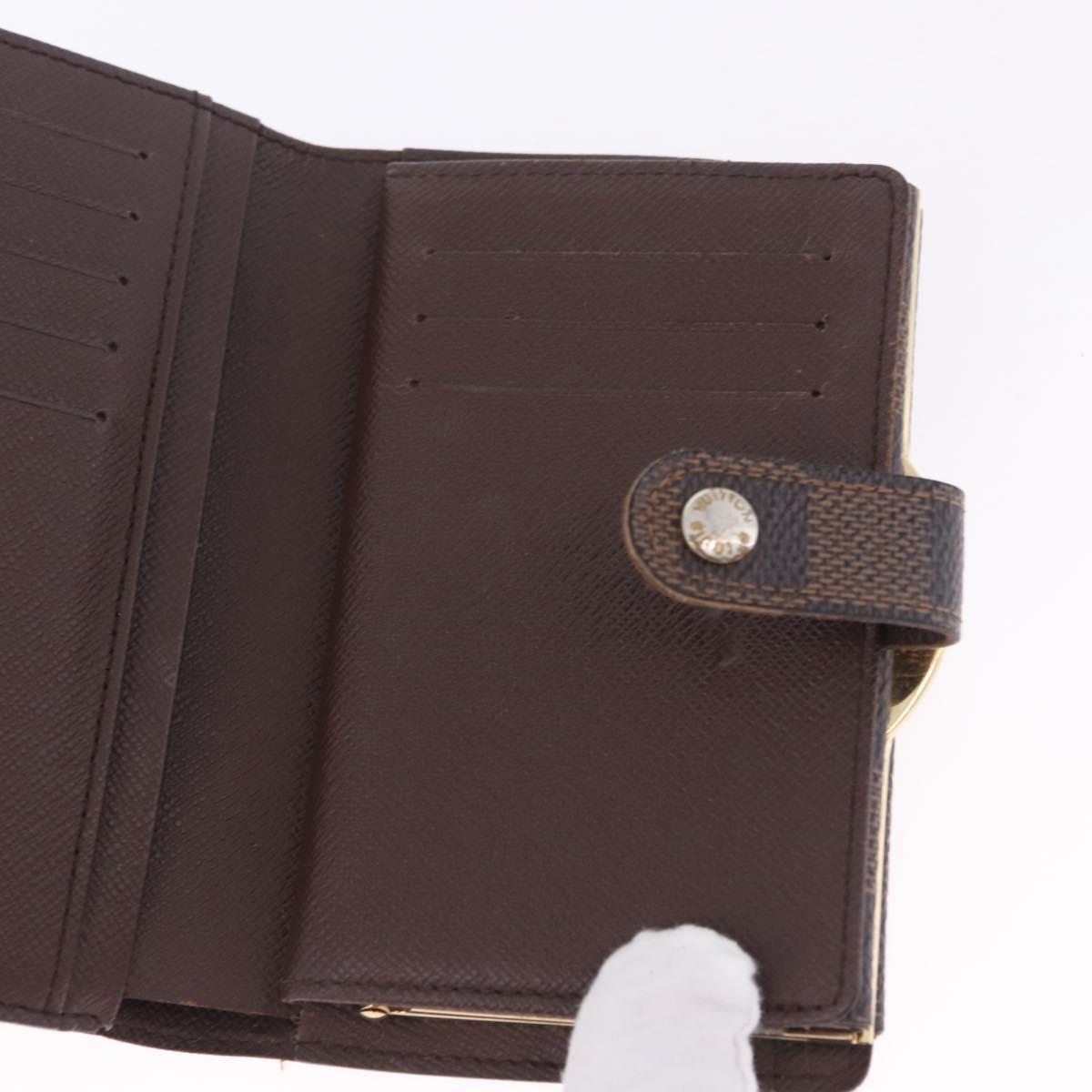 LOUIS VUITTON Damier Ebene Portefeuille Viennois Wallet N61674 LV Auth bs36328