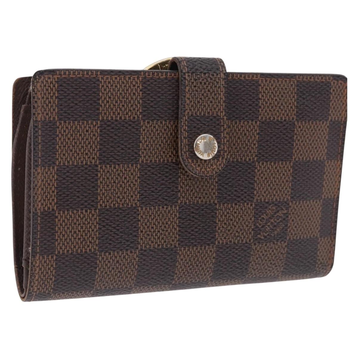 LOUIS VUITTON Damier Ebene Portefeuille Viennois Wallet N61674 LV Auth bs36328