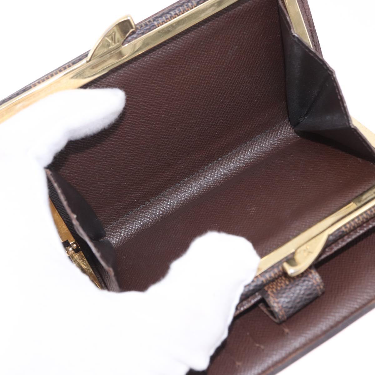 LOUIS VUITTON Damier Ebene Portefeuille Viennois Wallet N61674 LV Auth bs36328