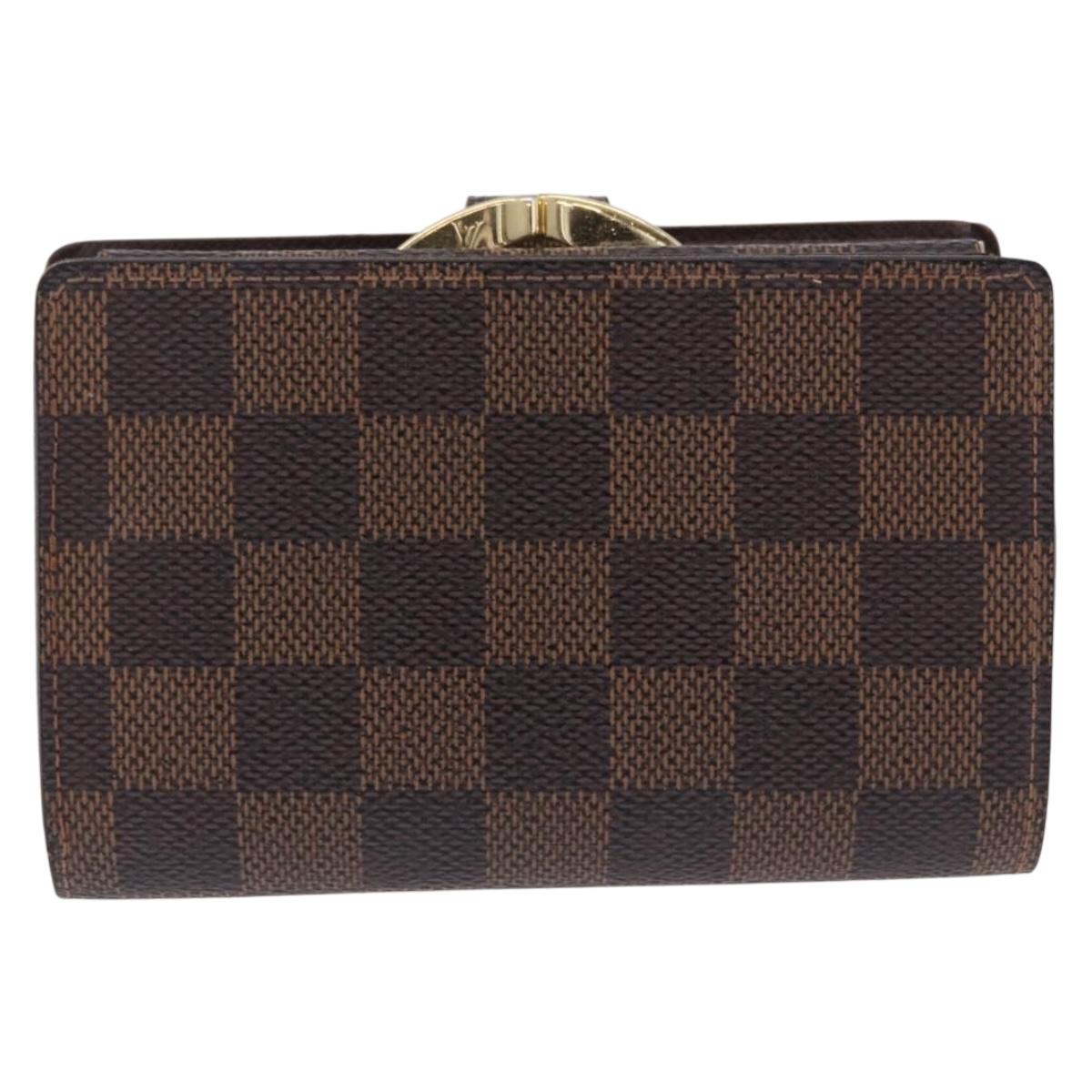 LOUIS VUITTON Damier Ebene Portefeuille Viennois Wallet N61674 LV Auth bs36328