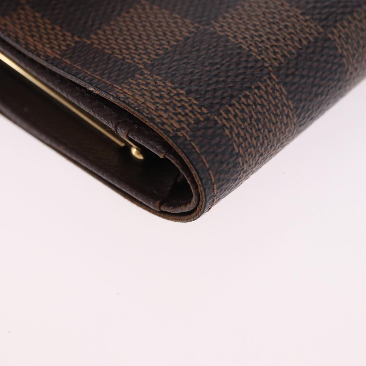 LOUIS VUITTON Damier Ebene Portefeuille Viennois Wallet N61674 LV Auth bs36328