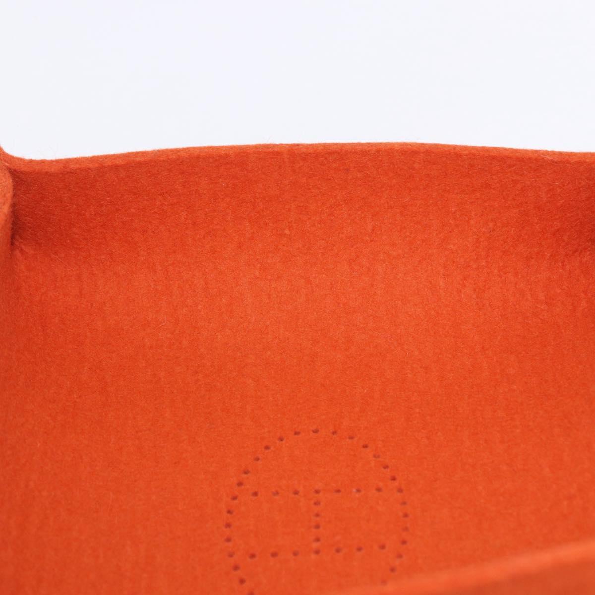 HERMES Vie de France tray Accessory Case Felt Orange Auth bs36329V