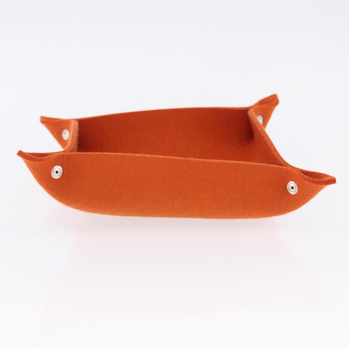 HERMES Vie de France tray Accessory Case Felt Orange Auth bs36329V