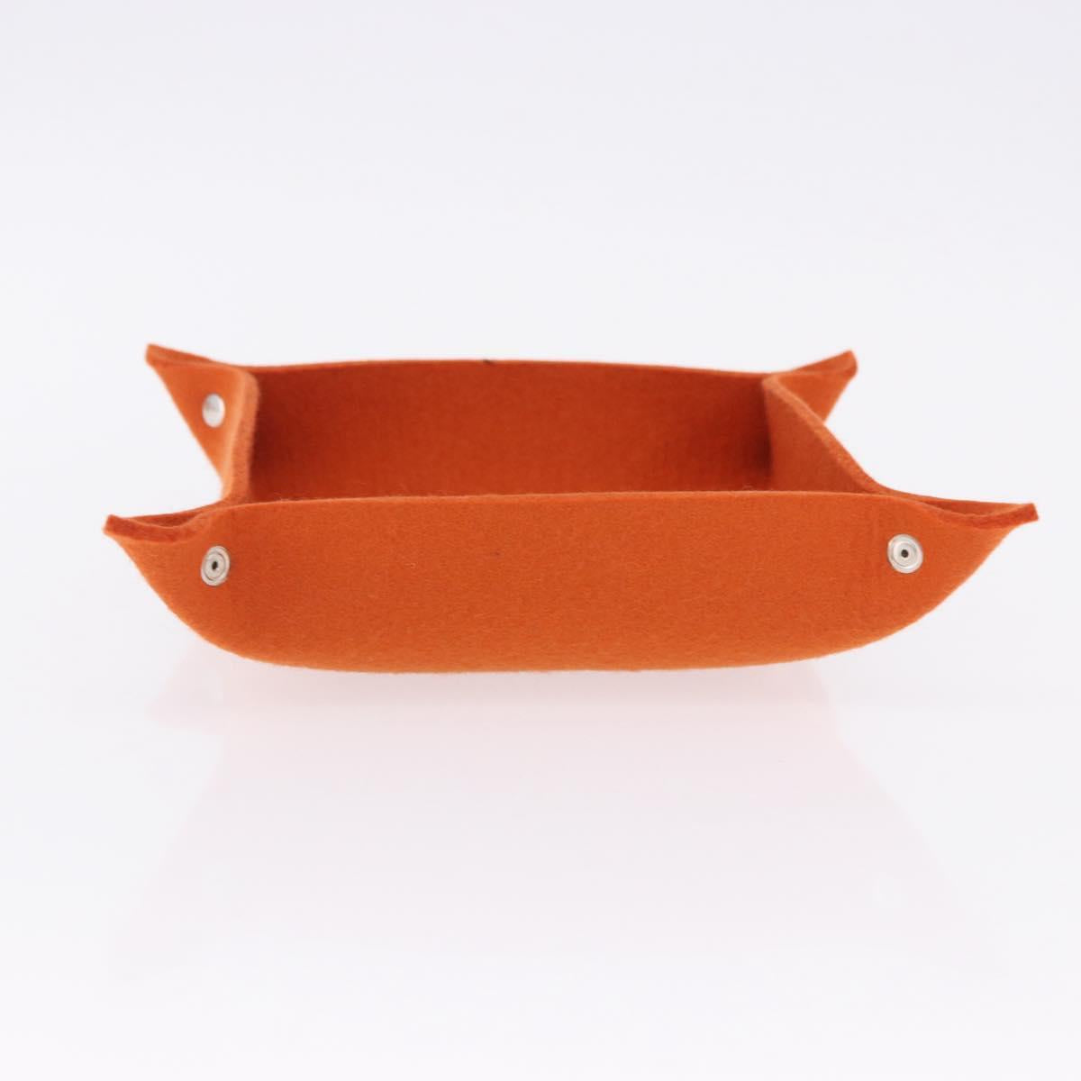 HERMES Vie de France tray Accessory Case Felt Orange Auth bs36329V