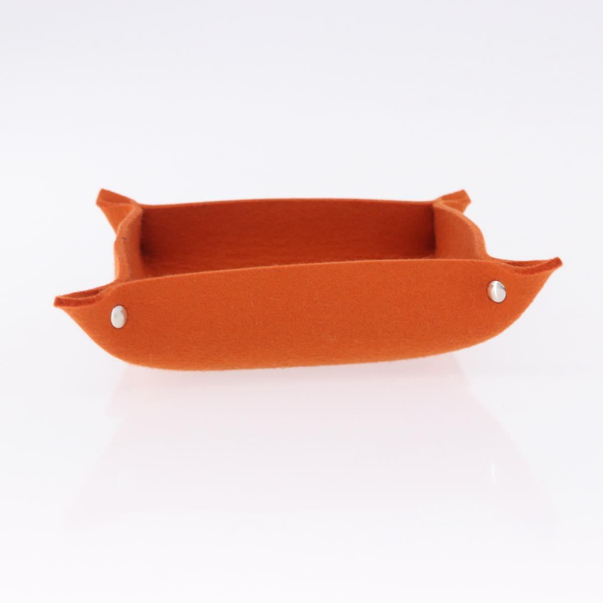 HERMES Vie de France tray Accessory Case Felt Orange Auth bs36329V