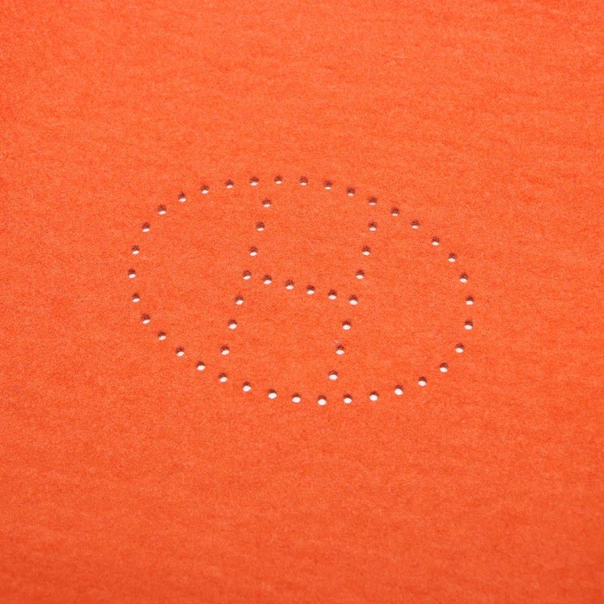 HERMES Vie de France tray Accessory Case Felt Orange Auth bs36329V