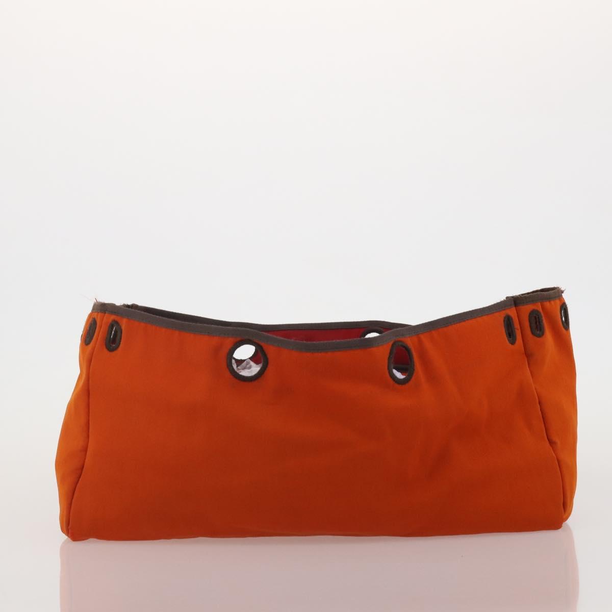 HERMES Herbag Cabas MM Hand Bag Canvas Leather Red Gold Auth bs36333