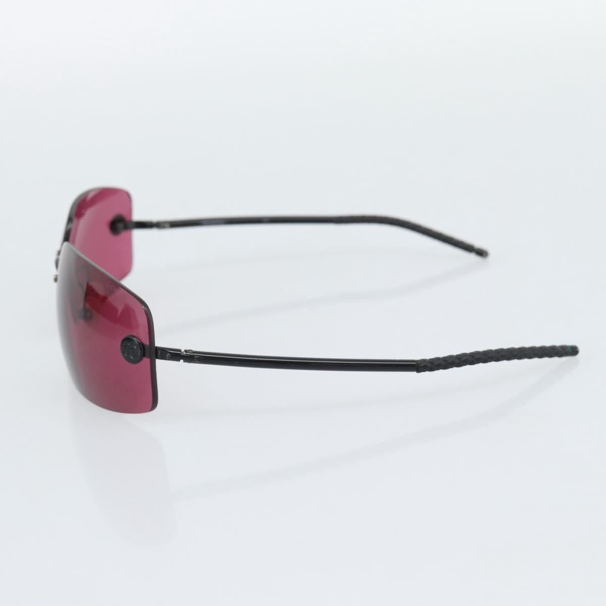 CHANEL Sunglasses Plastic Black CC Auth bs36334