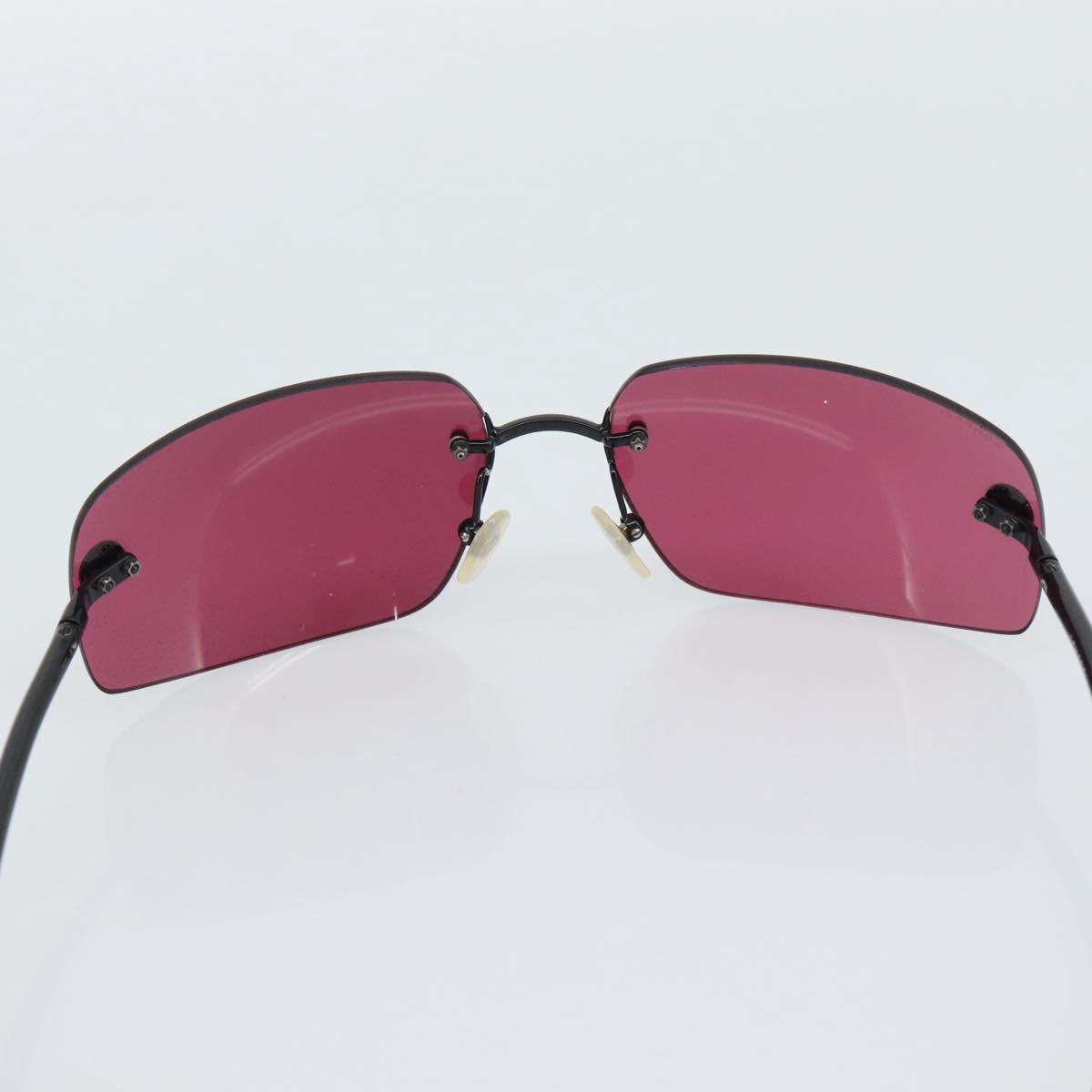 CHANEL Sunglasses Plastic Black CC Auth bs36334