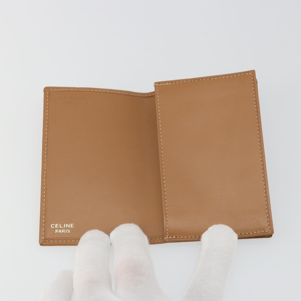 CELINE Macadam Canvas Card Case PVC Leather Brown Auth bs36336V