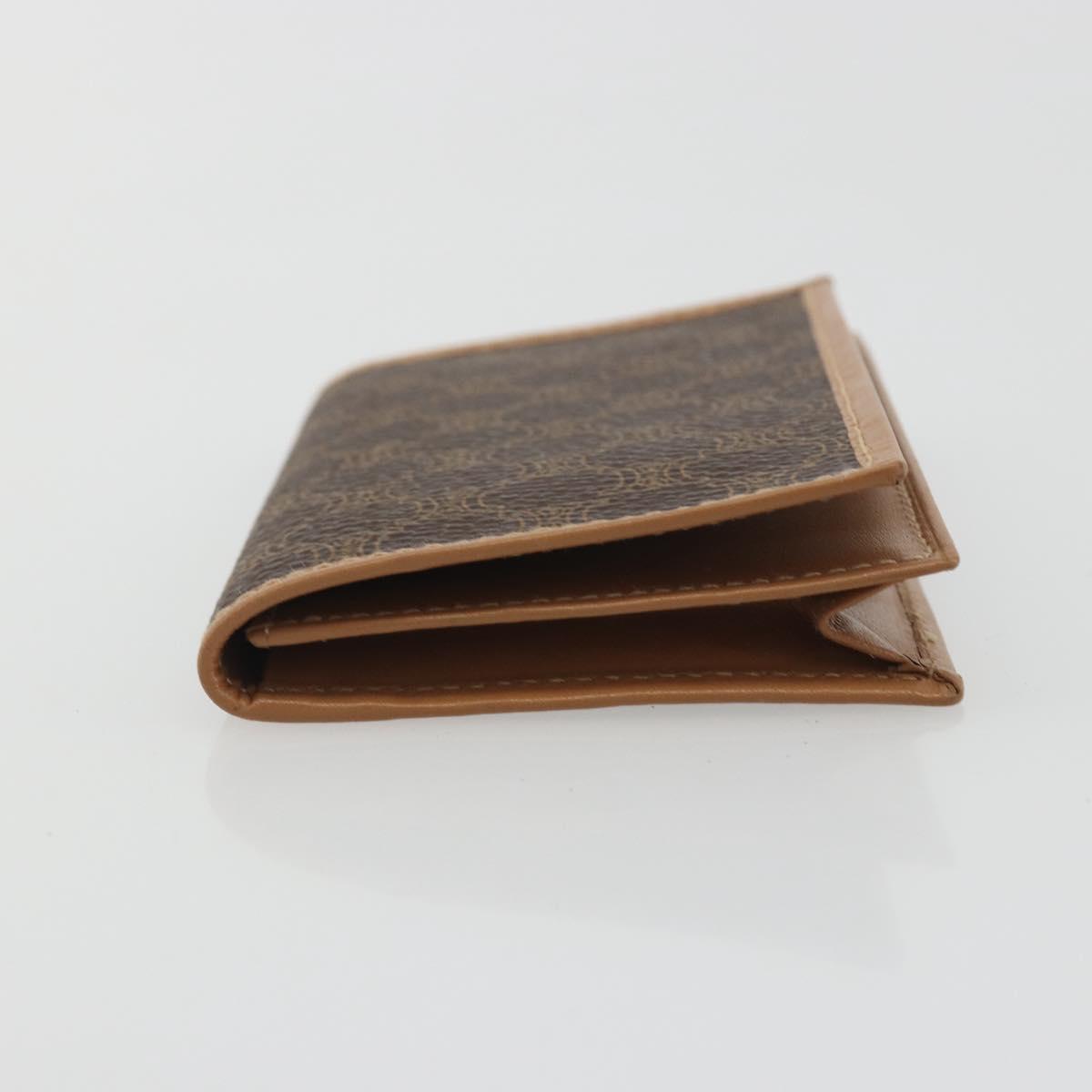 CELINE Macadam Canvas Card Case PVC Leather Brown Auth bs36336V