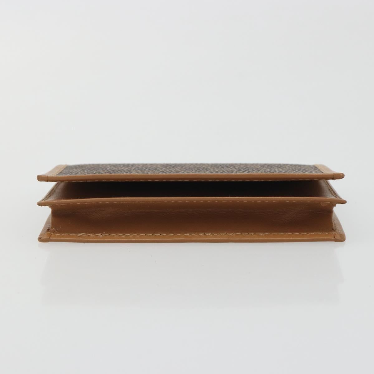 CELINE Macadam Canvas Card Case PVC Leather Brown Auth bs36336V
