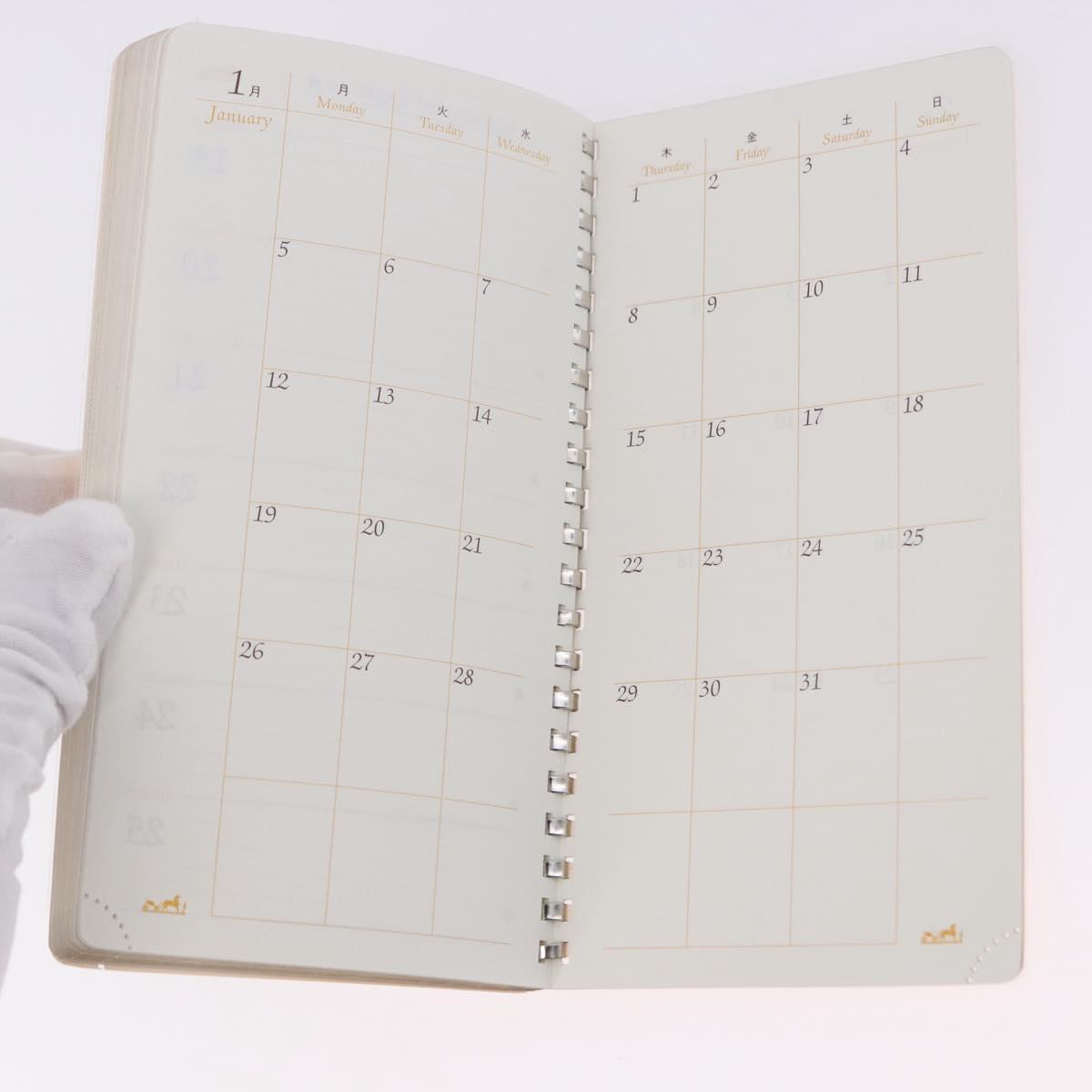 HERMES Agenda Vision Day Planner Cover Leather Red Auth bs36337