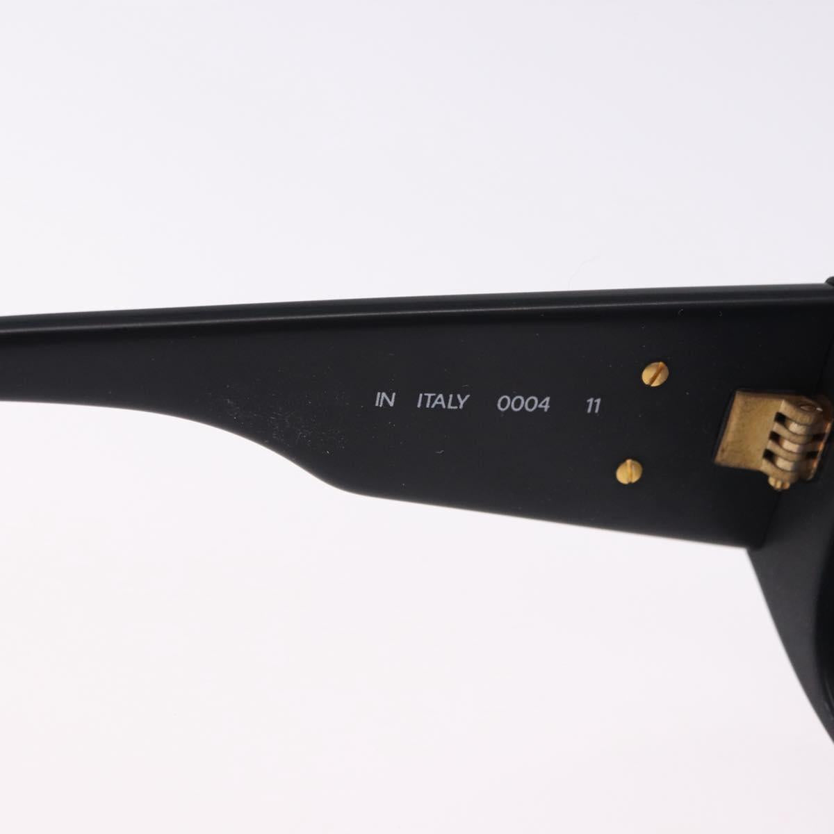 CHANEL Sunglasses Plastic Black Gold CC Auth bs36338