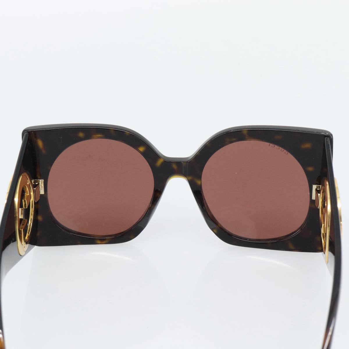 GUCCI Sunglasses Plastic Black Gold Auth bs36341