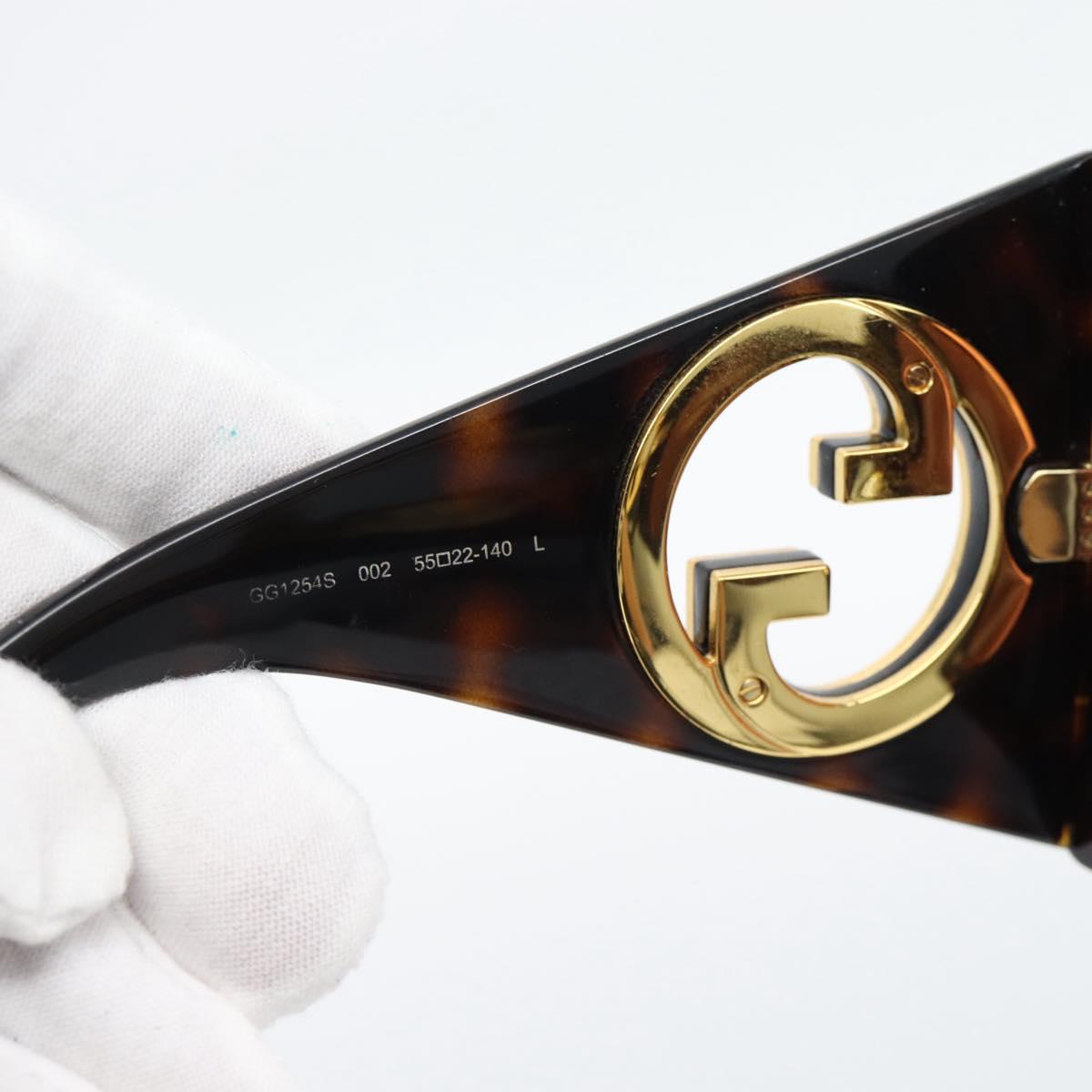 GUCCI Sunglasses Plastic Black Gold Auth bs36341