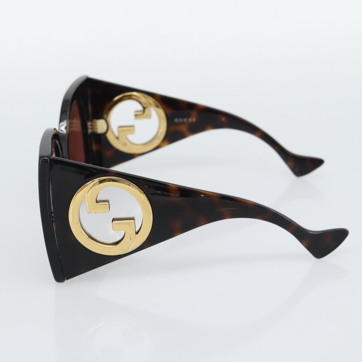 GUCCI Sunglasses Plastic Black Gold Auth bs36341