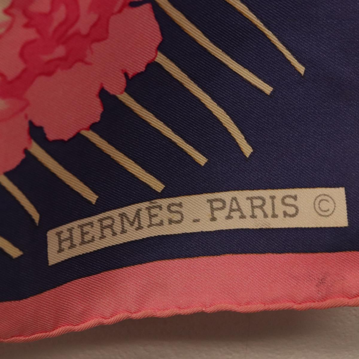 HERMES Carre 90 Scarf Silk Pink Auth bs36344