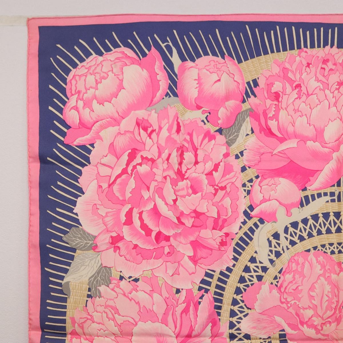 HERMES Carre 90 Scarf Silk Pink Auth bs36344