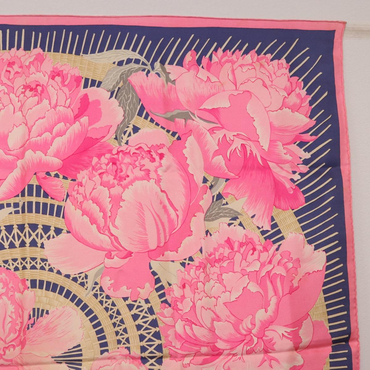 HERMES Carre 90 Scarf Silk Pink Auth bs36344