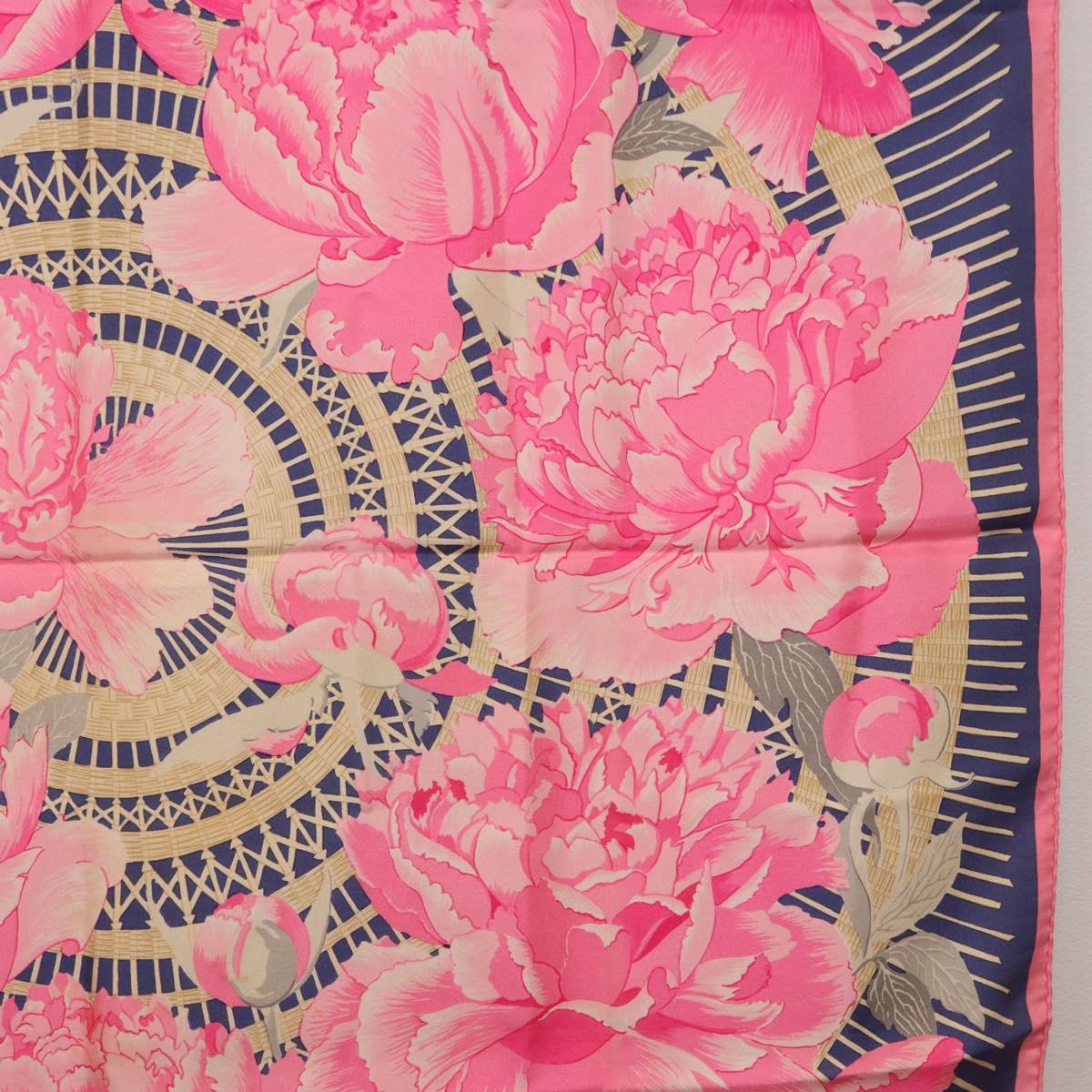 HERMES Carre 90 Scarf Silk Pink Auth bs36344