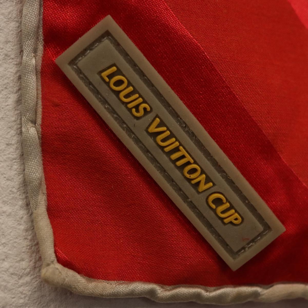 LOUIS VUITTON LV Cup 2000 Scarf Silk Red LV Auth bs36345