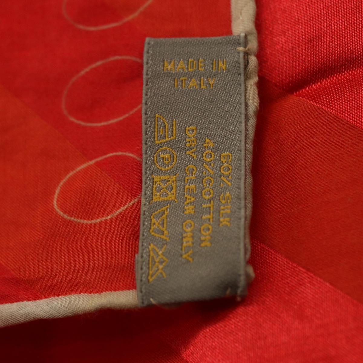 LOUIS VUITTON LV Cup 2000 Scarf Silk Red LV Auth bs36345