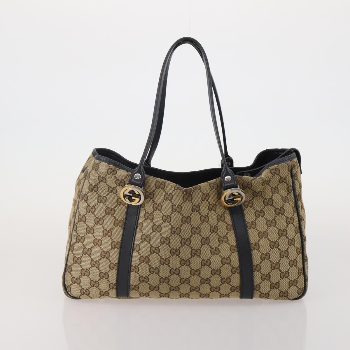 GUCCI GG Canvas Shoulder Bag 2 Set Beige Pink Auth bs36348
