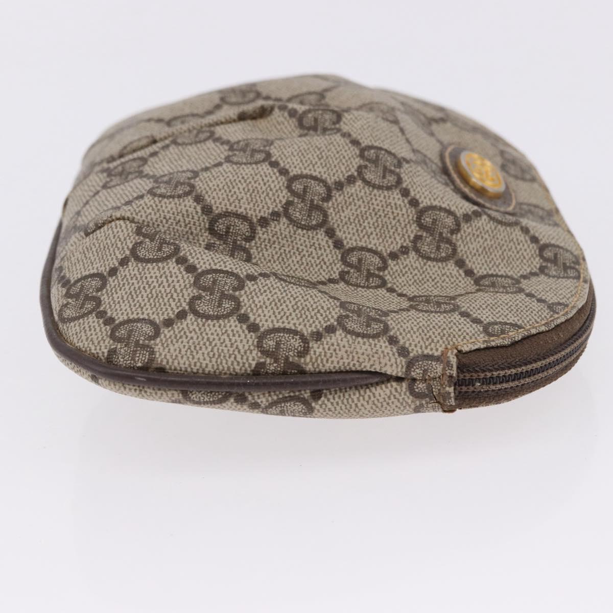 GUCCI GG Supreme Web Sherry Line Clutch Bag PVC 2 Set Beige Auth bs36351
